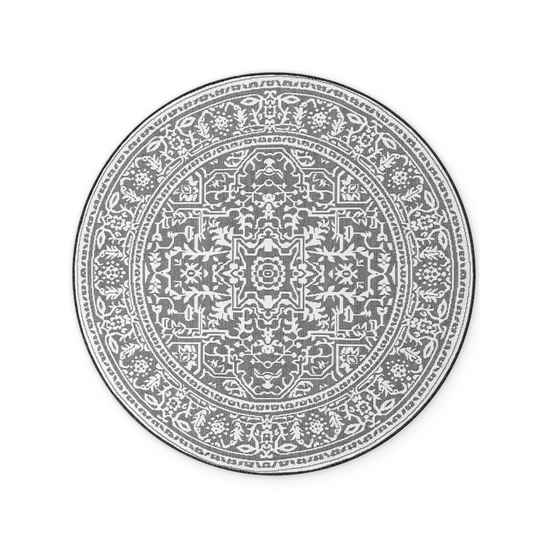 Geometric Area Rug, Round 160 cm