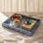 Gramercy Blue Bone Inlay Decorative Serving Tray, Handmade Indigo & White Hexagon Pattern Accent Tray, Medium 15.5" x 11"-1613125378