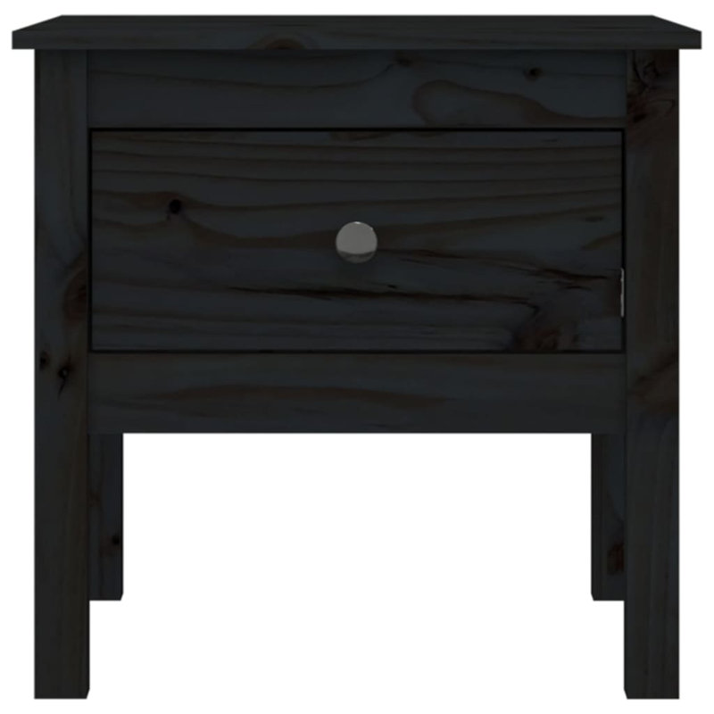 Ivet Solid Wood End Table, Black