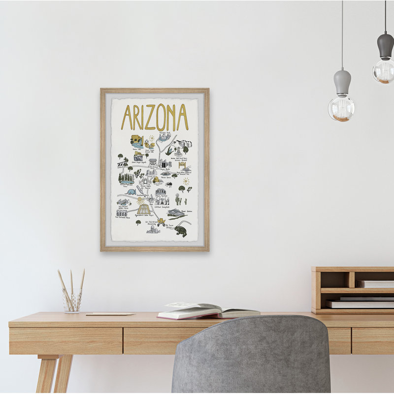 Gold Arizona II par - encadré, impression, H 18 po x l 12 po x P 1,5 po