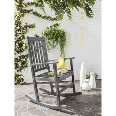 Chaise berçante d'extérieur en bois massif