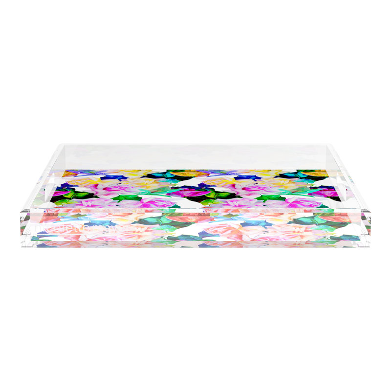 Passion Intenso Acrylic Square Decorative Tray, 18"W x 18"D x 2"H