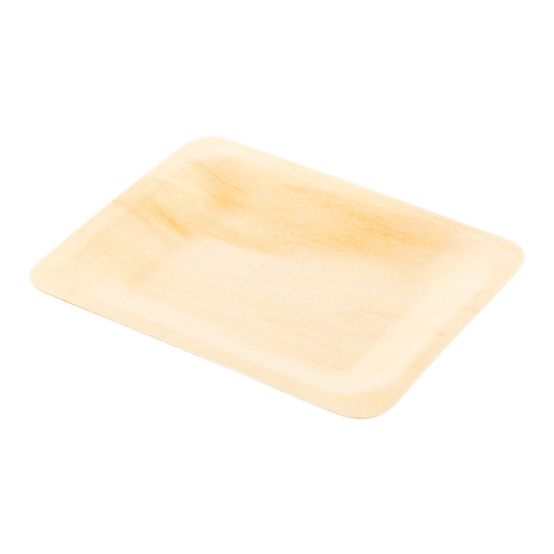Restaurantware-4.8 x 3.5 Inch Wood Plates, 200 Round Disposable Wooden Plates - Durable, Sustainable, Poplar Wood Dinner Plates, Greaseproof, For Parties, Banquets, Catered Events Or Weddings