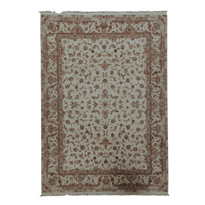 Oriental Hand-Knotted Rectangle 9' x 12' Wool Area Rug in Ivory/Brown -  Bokara Rug Co., Inc., 434208