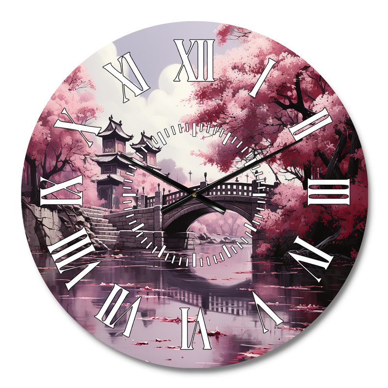 Horloge murale Japon Art Cherry Blossom, Médium