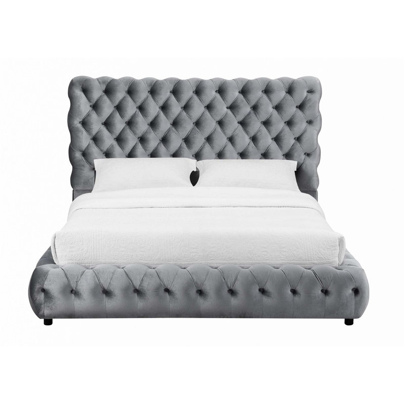 Tête de lit tapissier 1pc, King, Gris foncé
