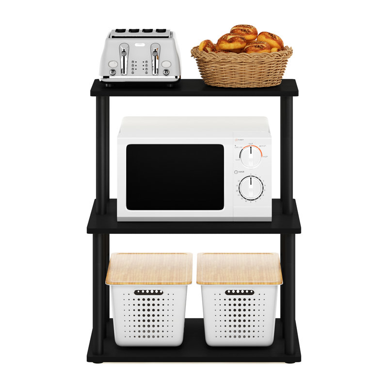 Rimi Wood Kitchen Cart, Black Oak/Black