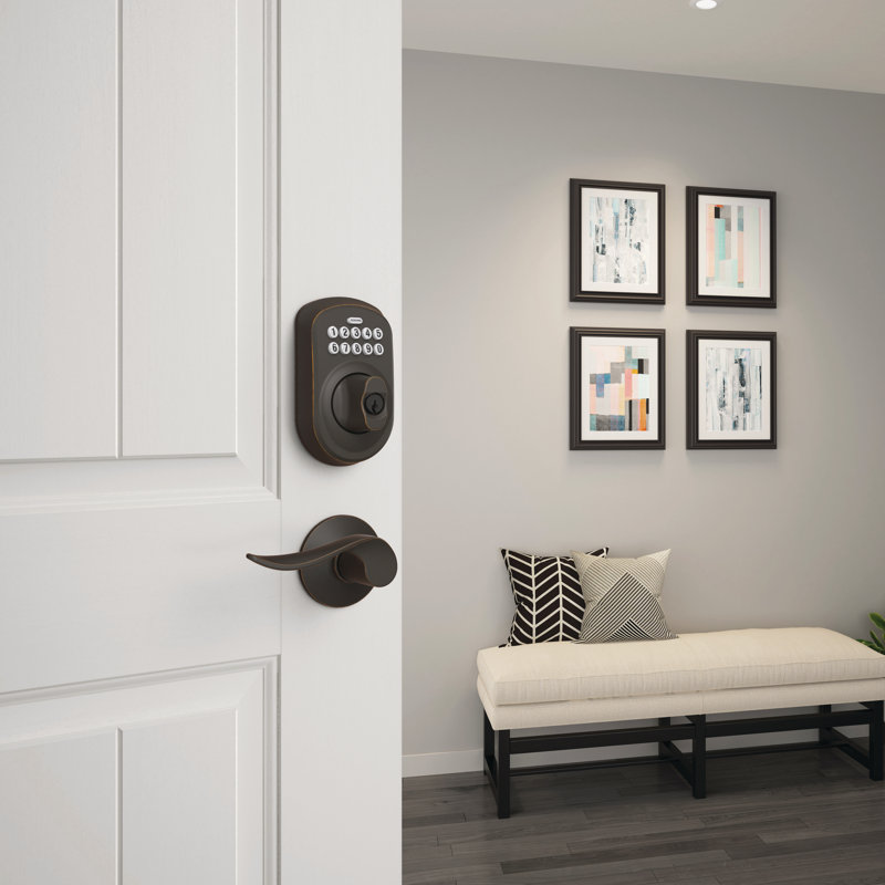 Schlage Keypad Deadbolt with Plymouth Trim, Matte Black
