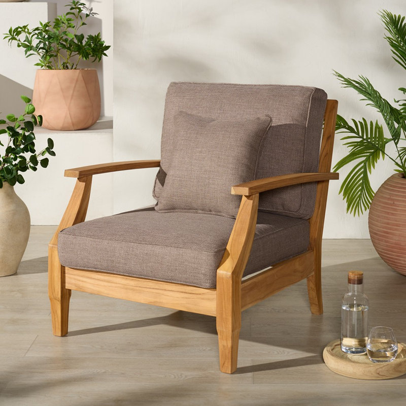 Clairmont Teakwood Patio Armchair, Taupe