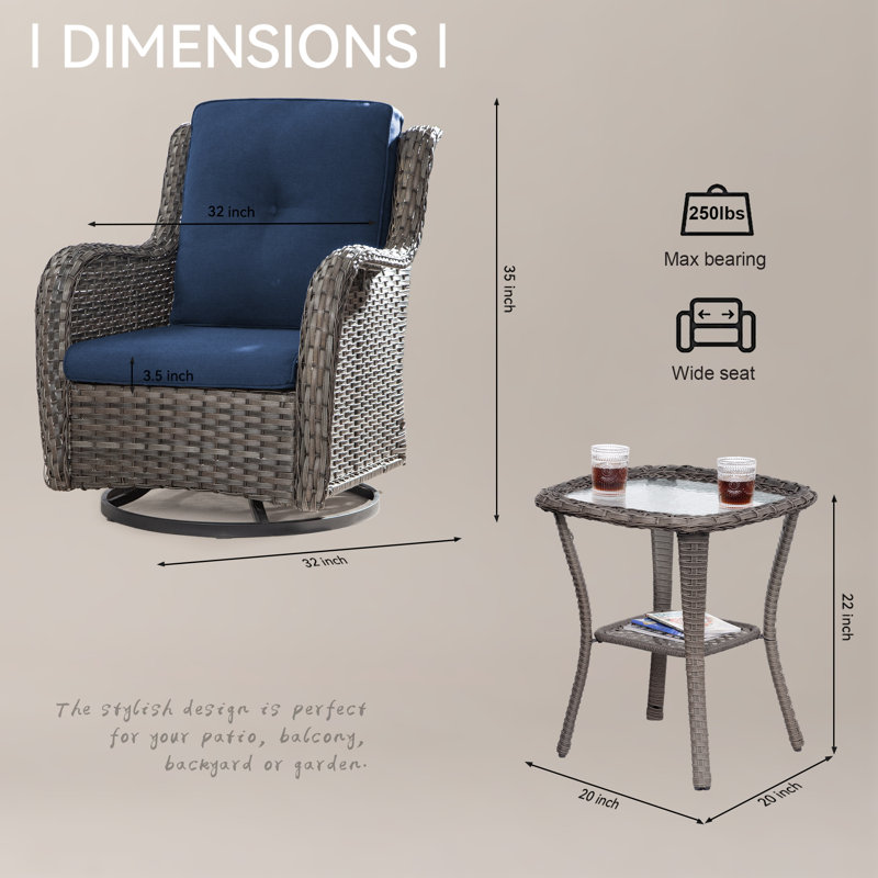 Ensemble de conversation avec coussins Isella, Bleu, Brun