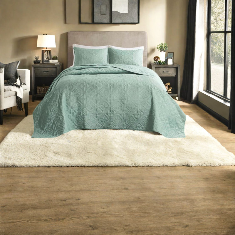 Ensemble de literie 3 pièces polyvalent, microfibre douce, charme de chambre à coucher moderne