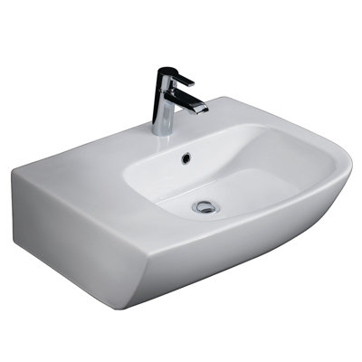 Barclay Elena 18.12'' White Vitreous China Rectangular Bathroom Sink with Overflow