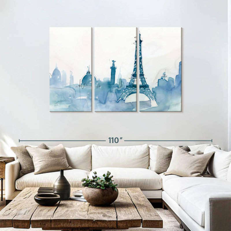 Rorry Ocean Blue Paris, 48" H x 74" W