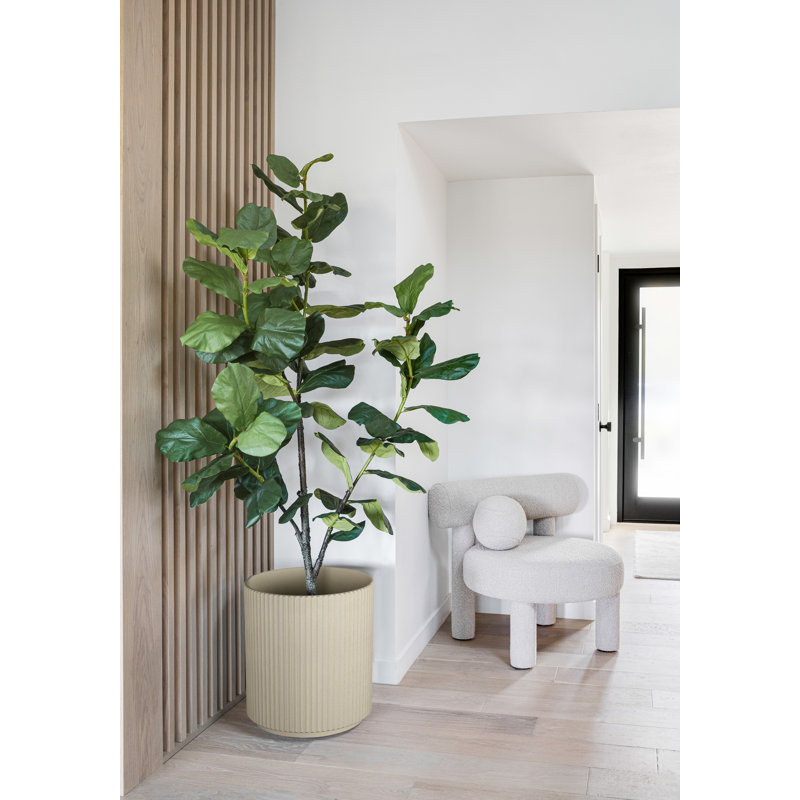 Pot à fleurs rond Demi Series, 1, Sable, H 19,75 po x l 18,5 po x P 18,5 po