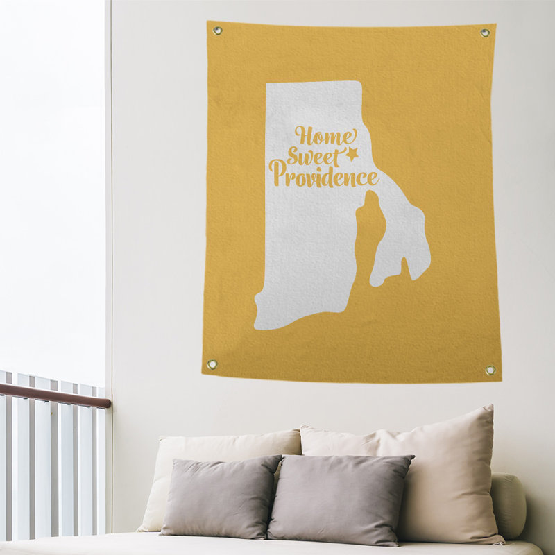 Tapisserie murale rhode island providence, H 80 po x l 59 po, Jaune