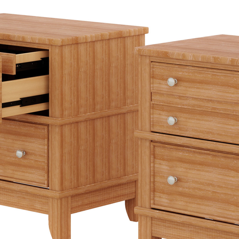 Hazel 3-Drawer Hazel 3-Drawer Side Table For Living Room, Hallway, Entryway, Set Of Two