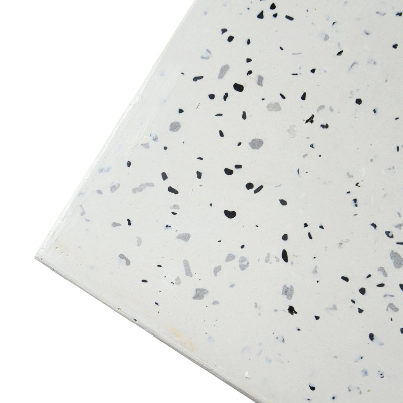 Table d'appoint en béton 18,36 po - blanc, style prismatique contemporain - blanc, design élégant