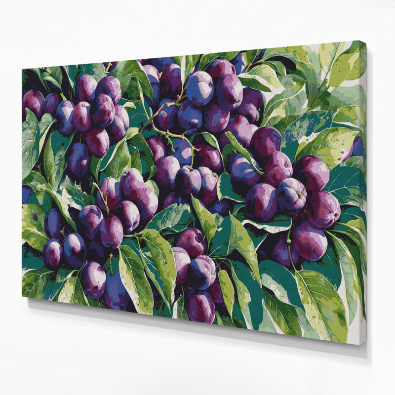 Art mural sur toile prune mauve, H 12 po x l 18 po