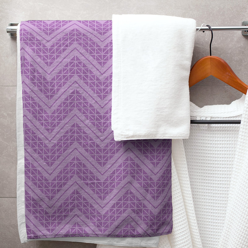 Stephenie Bath Towel, Light Purple/White