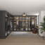 Armoire de 150 cm de large avec portes en verre, cadre en aluminium et éclairage DEL (ensemble de 3)