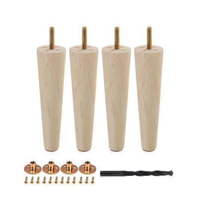 Base Unfinished Furniture Leg, Pack of 4
