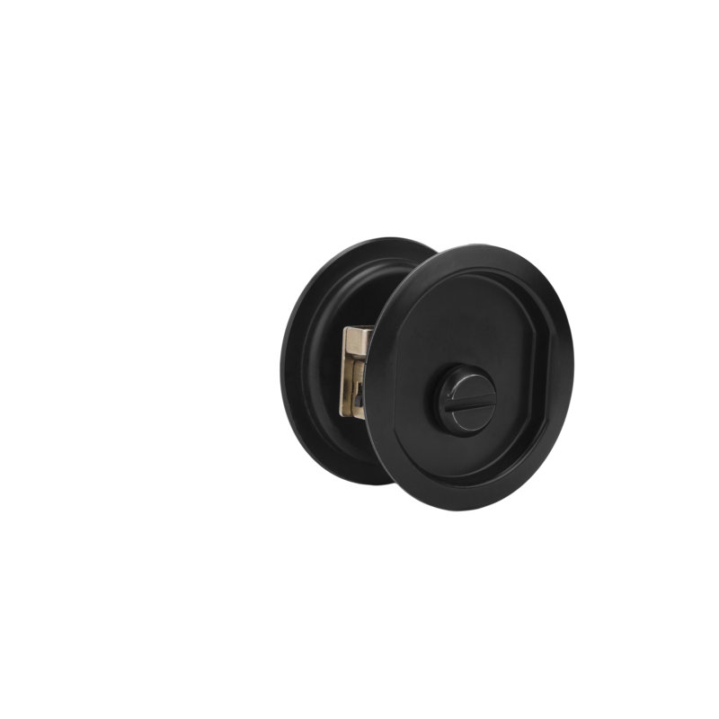 Quincaillerie de porte coulissante encloisonnée, Noir mat, H 2,43 po x l 2,43 po x P 0,13 po
