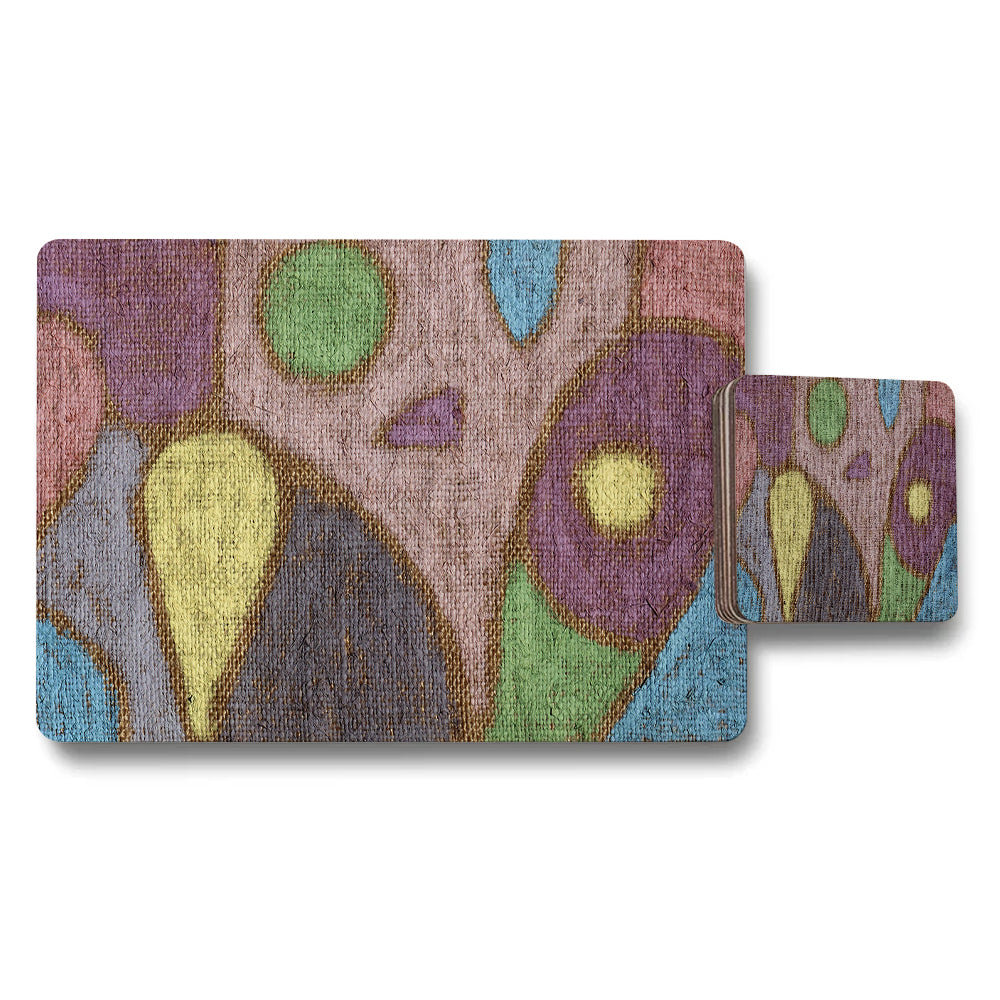 Abstract Colorful Placemat and Coaster Set for Dining Table