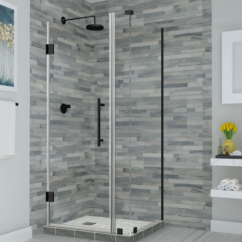 Cabine de douche rectangulaire à charnière 36 po x 72 po Bromley