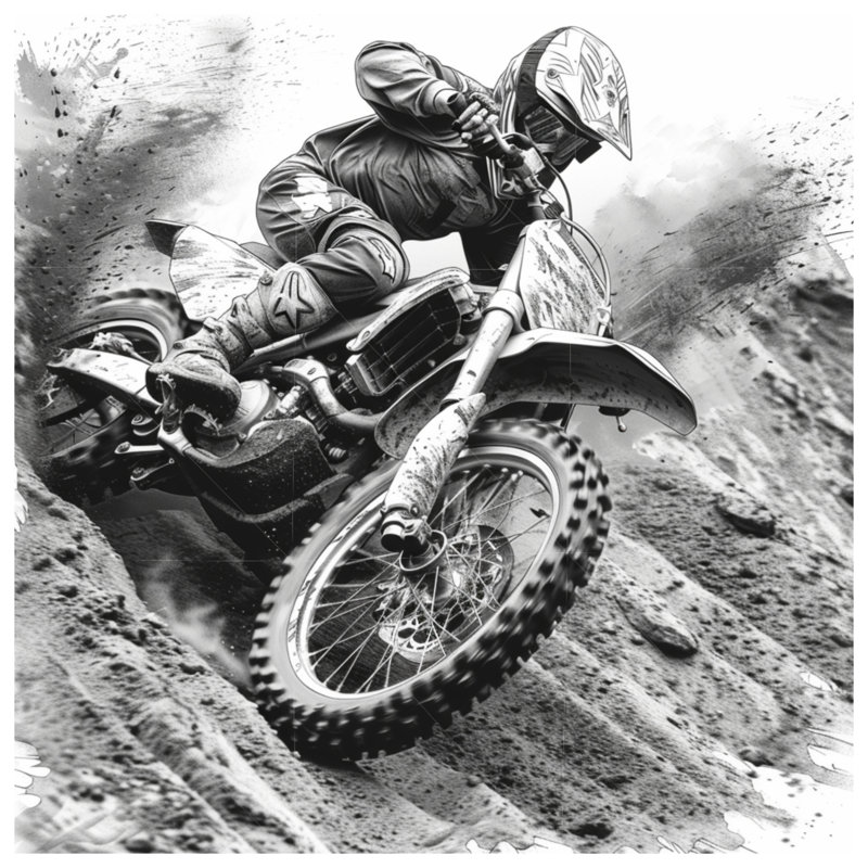 Coussin Motocross, 18 po x 18 po