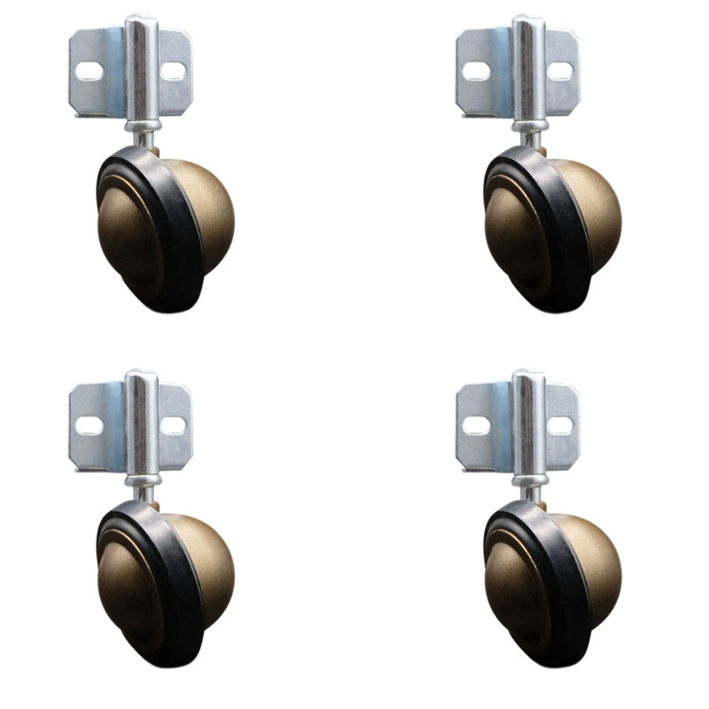 3 Inch Windsor Antique Soft Tread Ball Caster – Side Mount Bracket – Set of 4