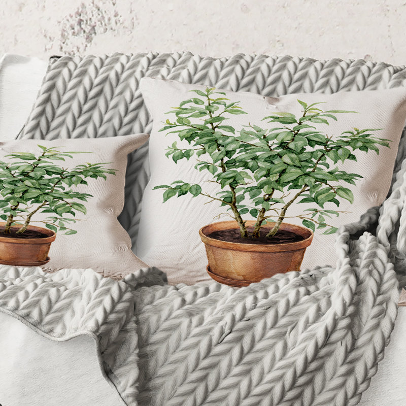 Floral Throw Pillow, 16" x 16"