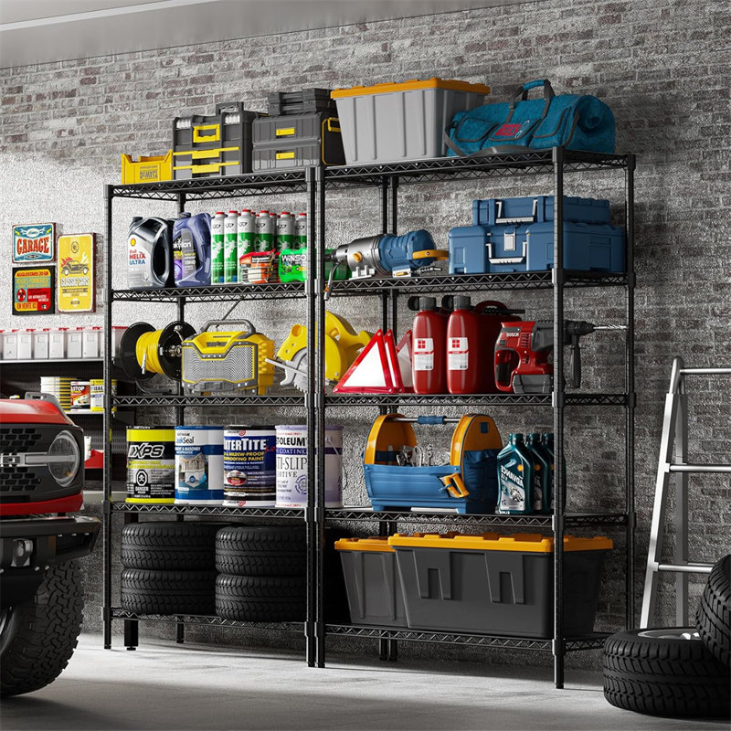 5 Tier Metal Wire Adjustable Shelving Units