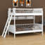Structure de lit simple en bois - 3 tablettes de rangement et échelle réversible (gauche / droite)-360419759