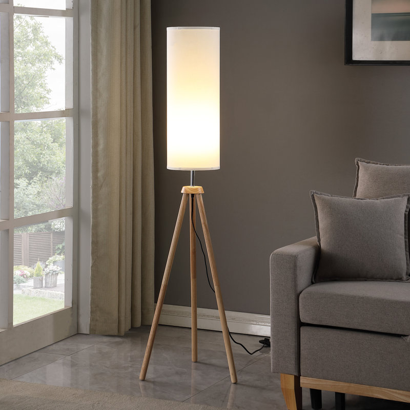 Jaleea 58'' Natural Tripod Floor Lamp