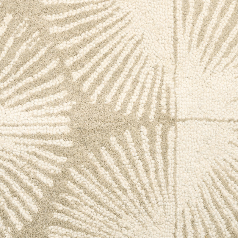 NICOLE MILLER NEW YORK Kendall Fluted Geo Handcrafted Wool Area Rug Taupe, Rectangle 3' x 5'