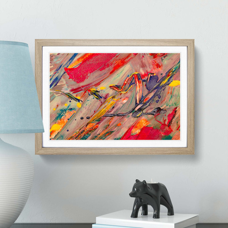 Abstract Art Painting Vol.12 by S.Johnson - Picture Frame Painting Print, 27cm H x 36cm W x 2cm D, Oak Framed