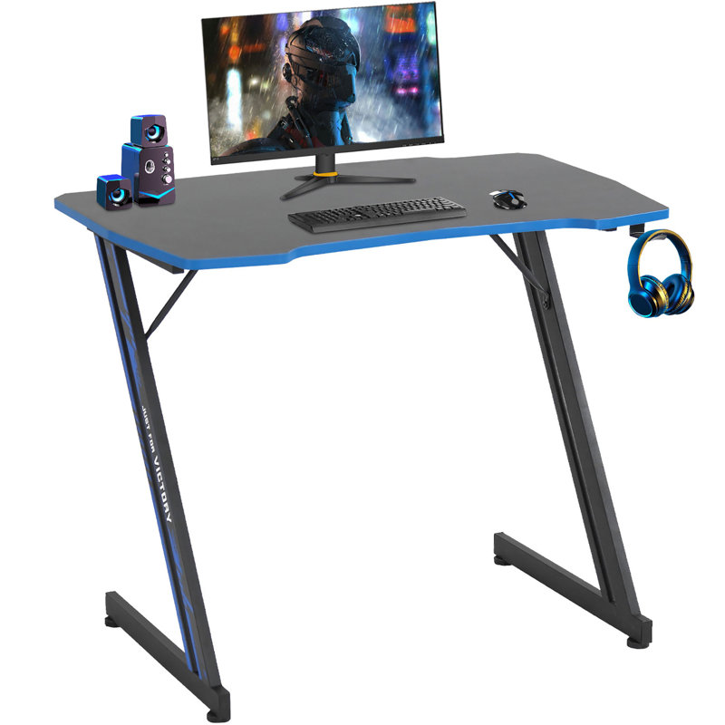 Bureau d'ordinateur Caiti, Noir/bleu