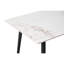 Table de salle à manger moderne et minimaliste (1,4 m) avec plateau en pierre frittée blanche et pieds en métal noir effilés pour une cuisine ou une salle à manger contemporaine-131102657-131102656
