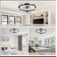  Ventilateur de plafond encastré noir moderne 20 "avec cadre incurvé à DEL Cissline pour espaces de chambre à coucher et de salon