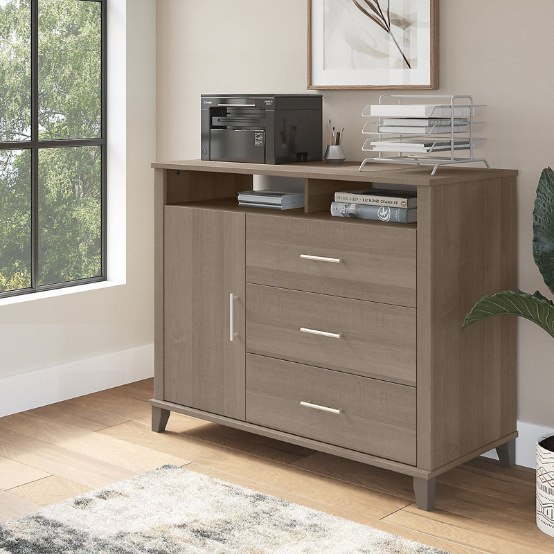 Kaionna 48'' Wide 3 - Drawer Credenza, Ash Gray