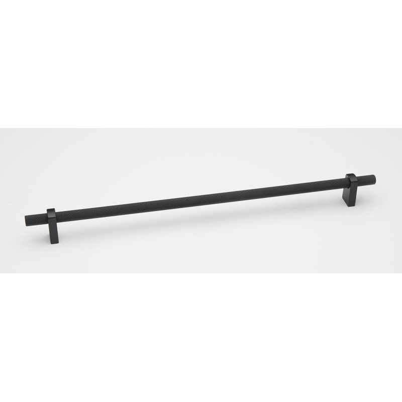 Vita Bella Knurled Bar Pull, Matte Black, 12"