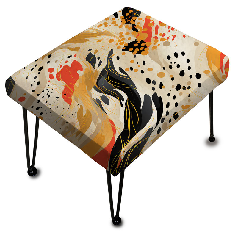 Multicolor Urban Elegance I - Geometric Rectangle Ottoman