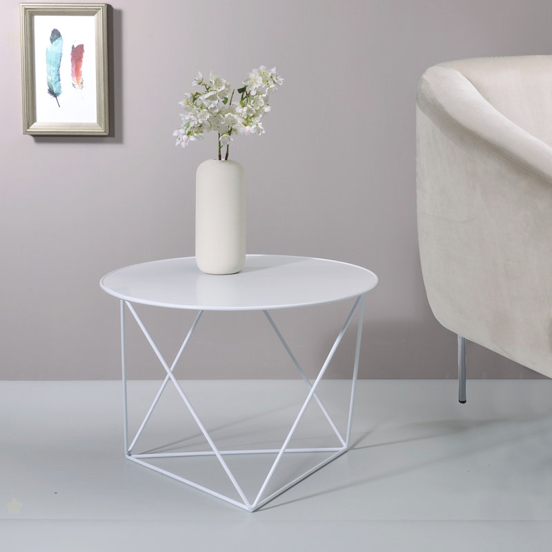 Table d'appoint Epidia, Blanc