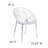 Helskdg Transparent Oval Shaped Stacking Side Chair with Artistic Pattern Design