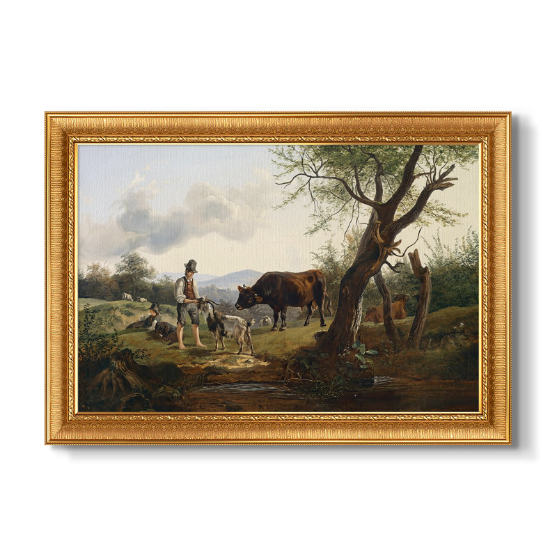 Berger avec Billy Goat, v. 1830 - Frederic Gauermann - Toile encadrée sur mesure, 20x28 INNER SIZE, Framed Canvas