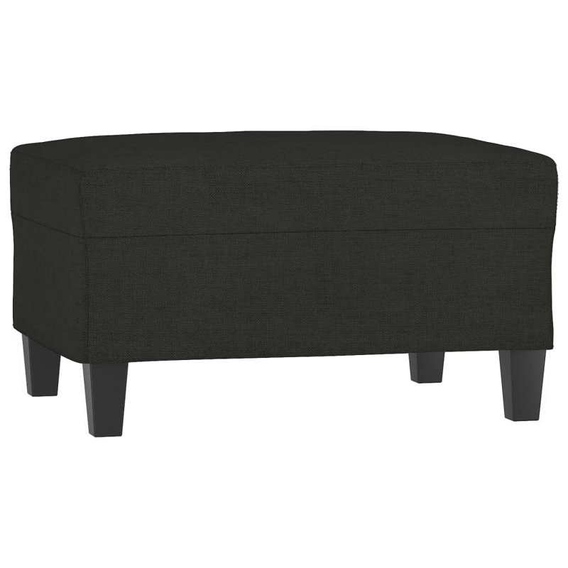 Repose-pieds rectangulaire en polyester noir Vidaxl