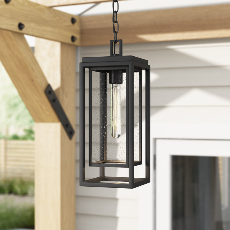 Republic Composite 1-Light Outdoor Hanging Double Frame Lantern