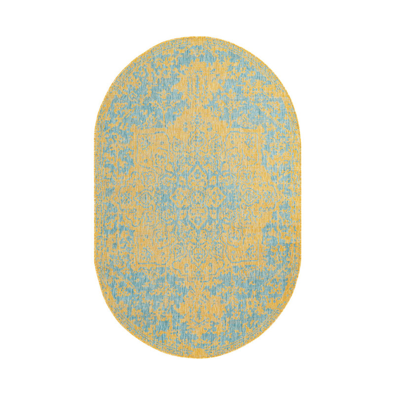 Jill Zarin Dubai Indoor/Outdoor Rug, Oval 5'3" x 8'