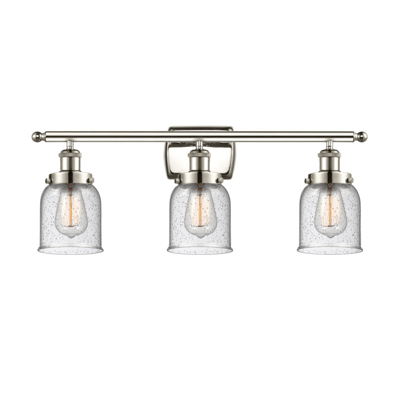 Ballston Urban Bell - 3 Light 26" Bath Vanity Light, Seedy, Incandescent, Polished Nickel