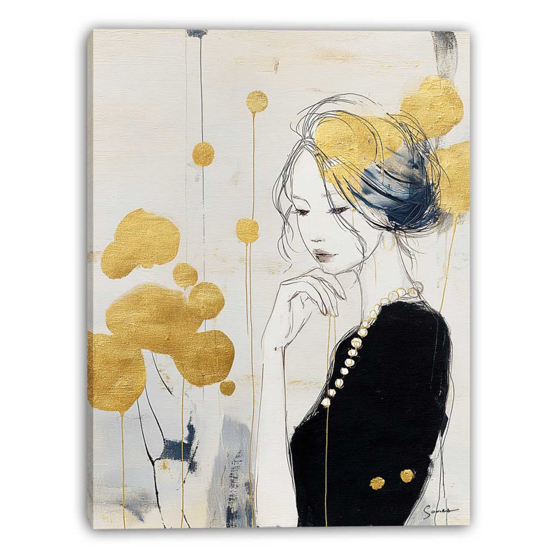 «Golden Reverie», art mural sur toile tendue, L 12 po x H 16 po x P 1 po